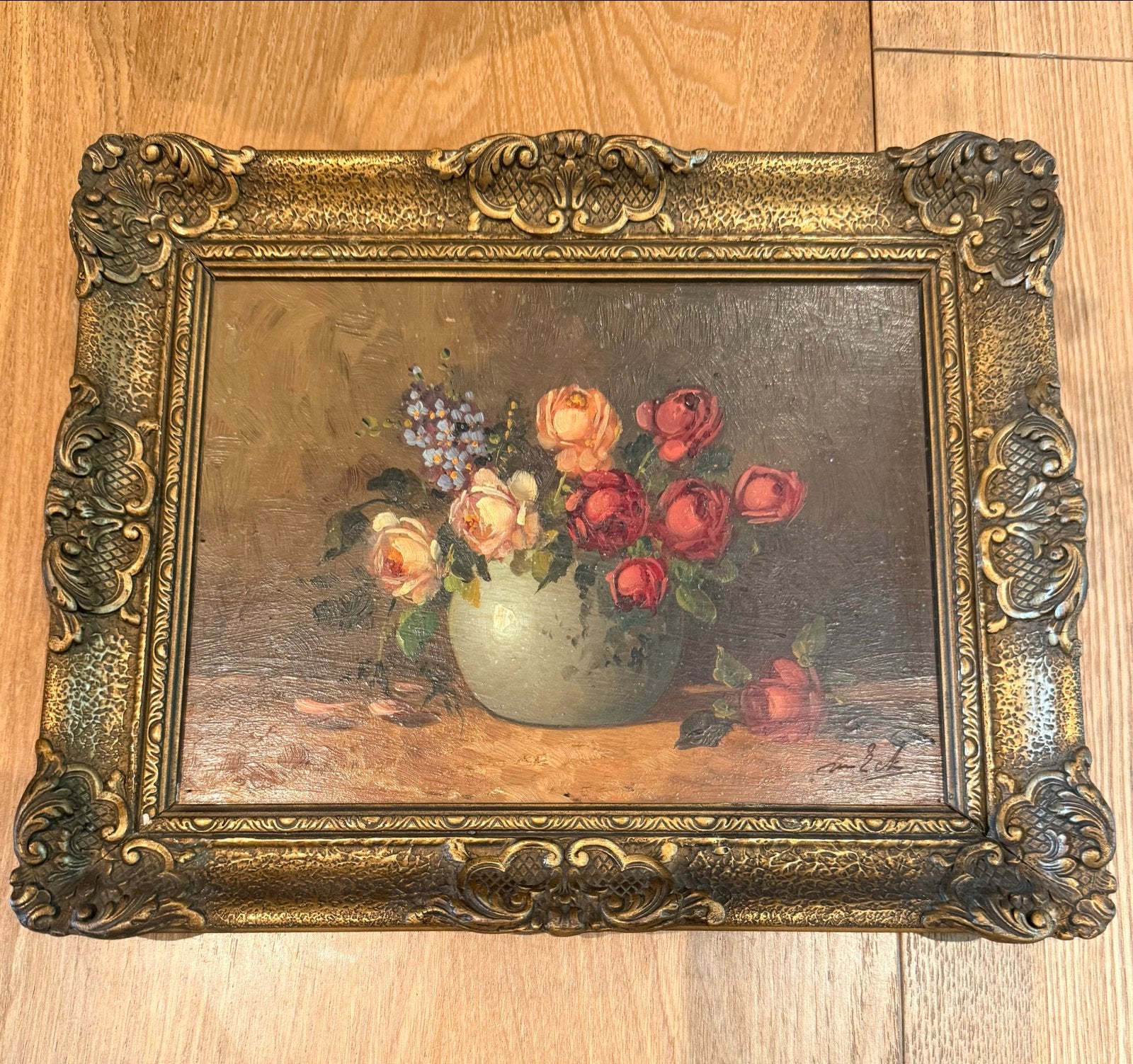 Olieschilderij stilleven. Van Eck., Antiek en Kunst, Ophalen