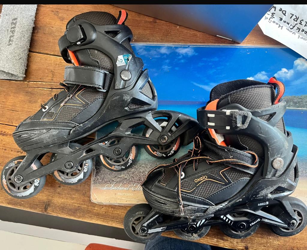 GRATIS Skeelers Decathlon Oxelo maat 32-35, Kinderen, Ophalen, Overige merken, Verstelbaar