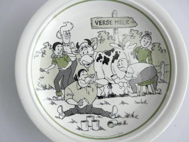 Suske en Wiske # borden 1990 - 20 cm - 2 stuks - foto's, Verzamelen, Ophalen of Verzenden, Suske en Wiske, Zo goed als nieuw, Beeldje of Figuurtje