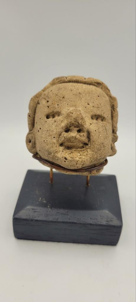 Pre-Columbiaanse Olmec Terracotta Hoofd - Vroege Periode, Ophalen of Verzenden