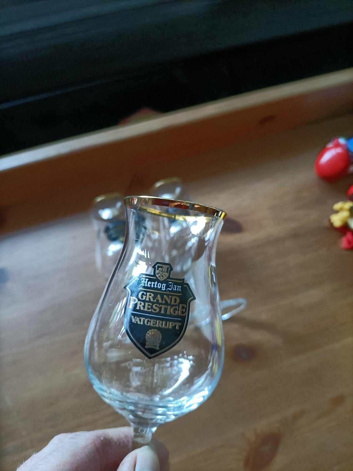 3 Hertog Jan Grand Prestige glazen Vatgerijpt, Ophalen of Verzenden, Zo goed als nieuw, Bierglas