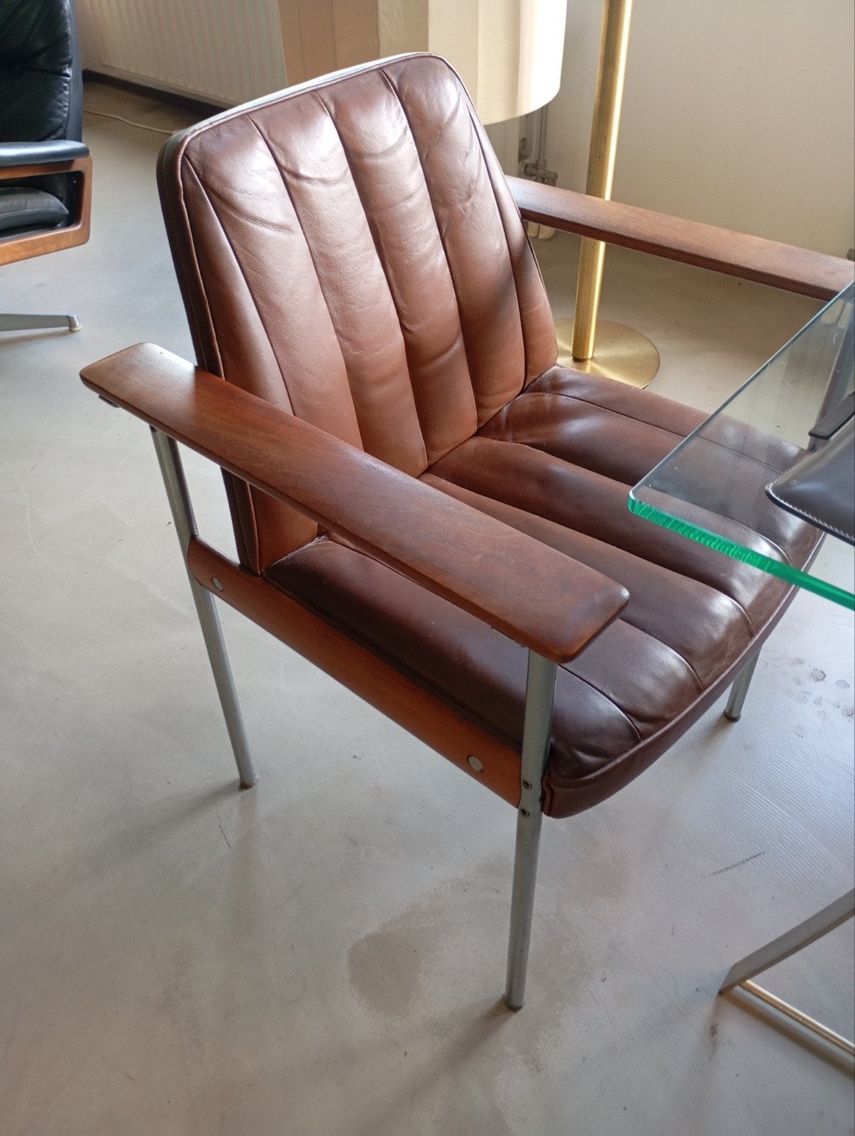Dokka Møbler Noors Design Sven Ivar Dysthe Stoelen (4), Gebruikt, Bruin, Vier, Noors Design, Mid-century Modern