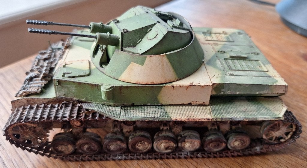 German Kugelblitz - gebouwd/geverfd/verweerd - 1/35, Overige merken, Gebruikt, Tank, Verzenden