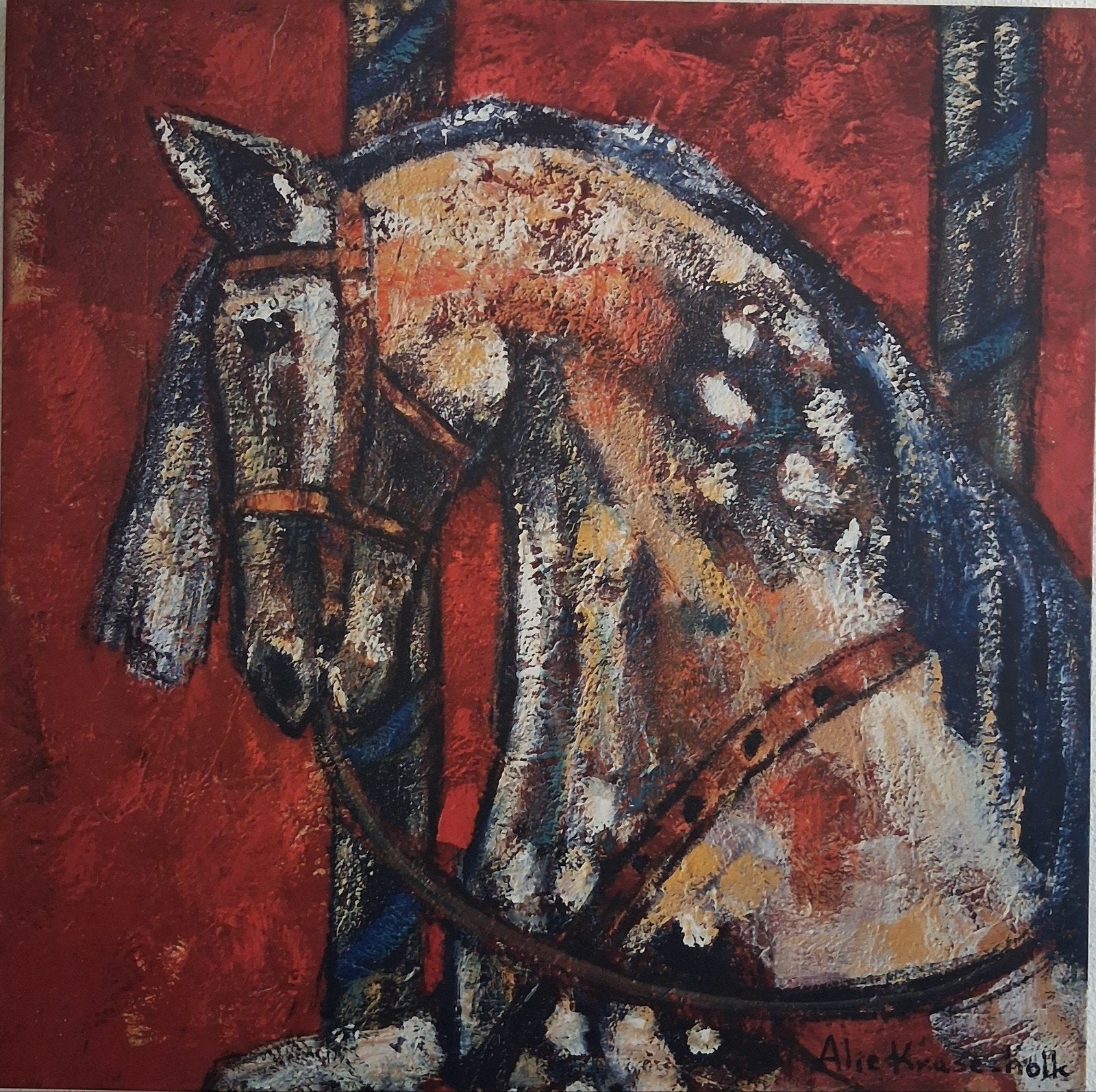 "Paarden" Schilderij Alie Kruse Kolk, Antiek en Kunst, Ophalen