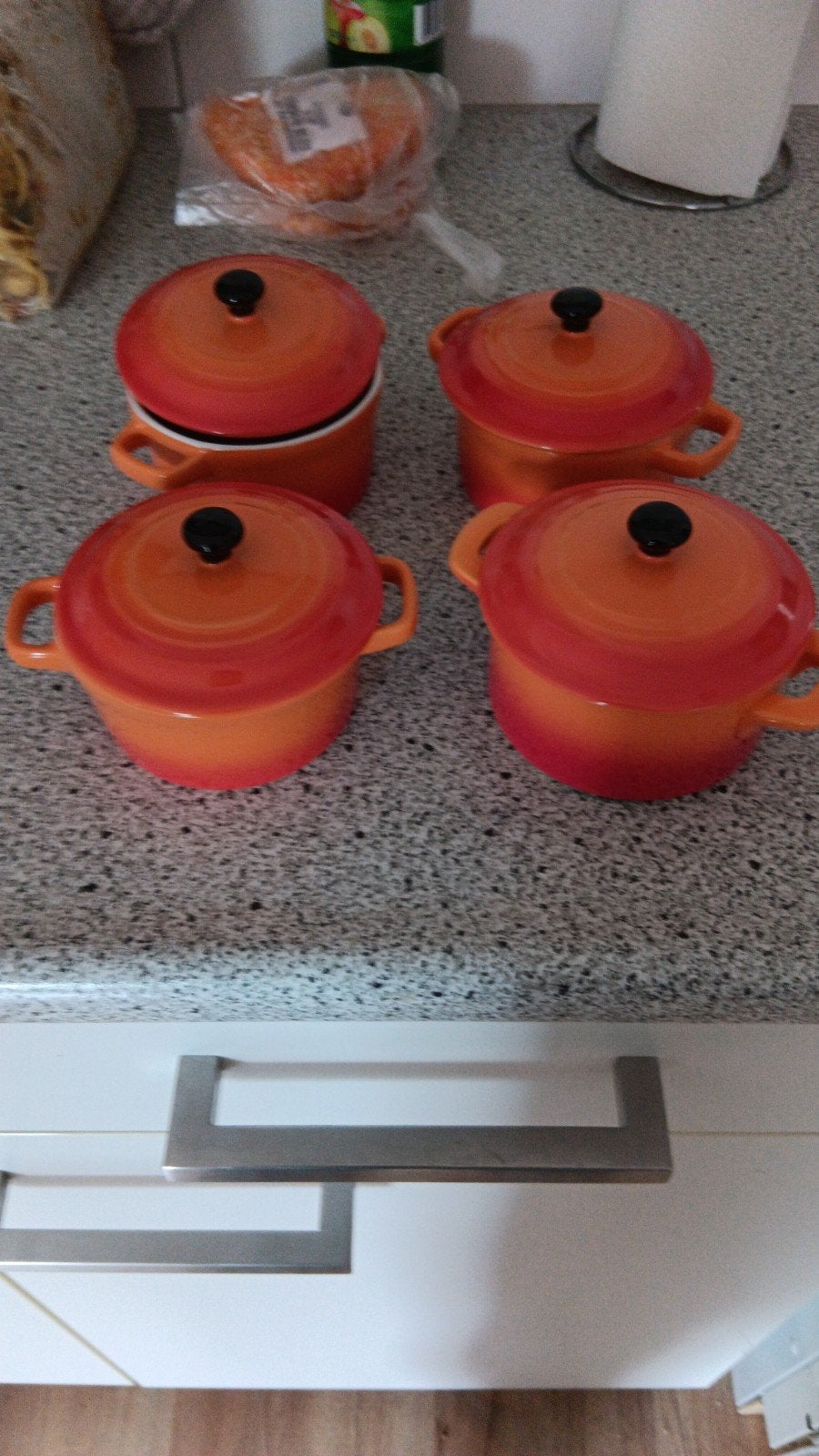 Cocotte.kleine stoofpotjes.Nu 4 stuks 10 euro, Ophalen of Verzenden