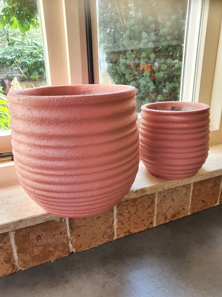 MICA bloempot set  2 stuks, Rond, Ophalen of Verzenden, Aardewerk, Binnen