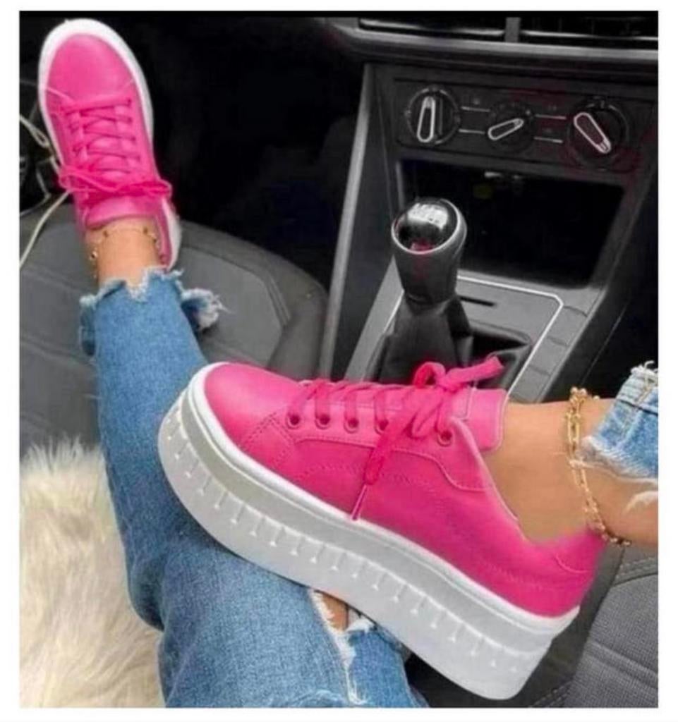 Hoge zool - Roze Wit dames Sneakers sneaker NIEUW maat 40-39, Nieuw, Ophalen of Verzenden, Sneakers of Gympen, H