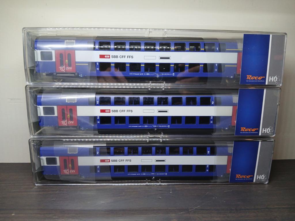 Roco 64133 - 3 piece set double decker railcar, SBB, Hobby en Vrije tijd, Modeltreinen | H0, Ophalen of Verzenden, Nieuw, Wagon