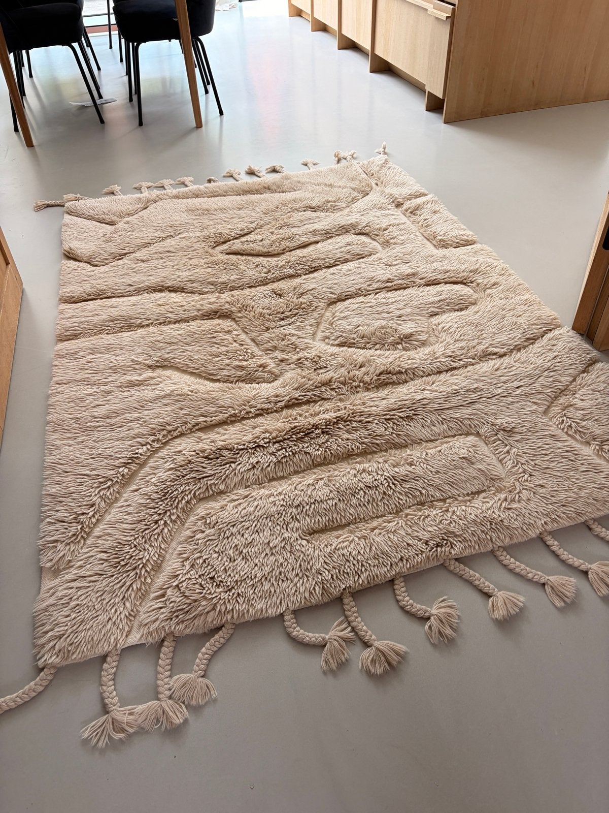 HKliving Limitless vloerkleed off white (200x140 cm), 100 tot 150 cm, Ophalen of Verzenden, Zo goed als nieuw, Crème