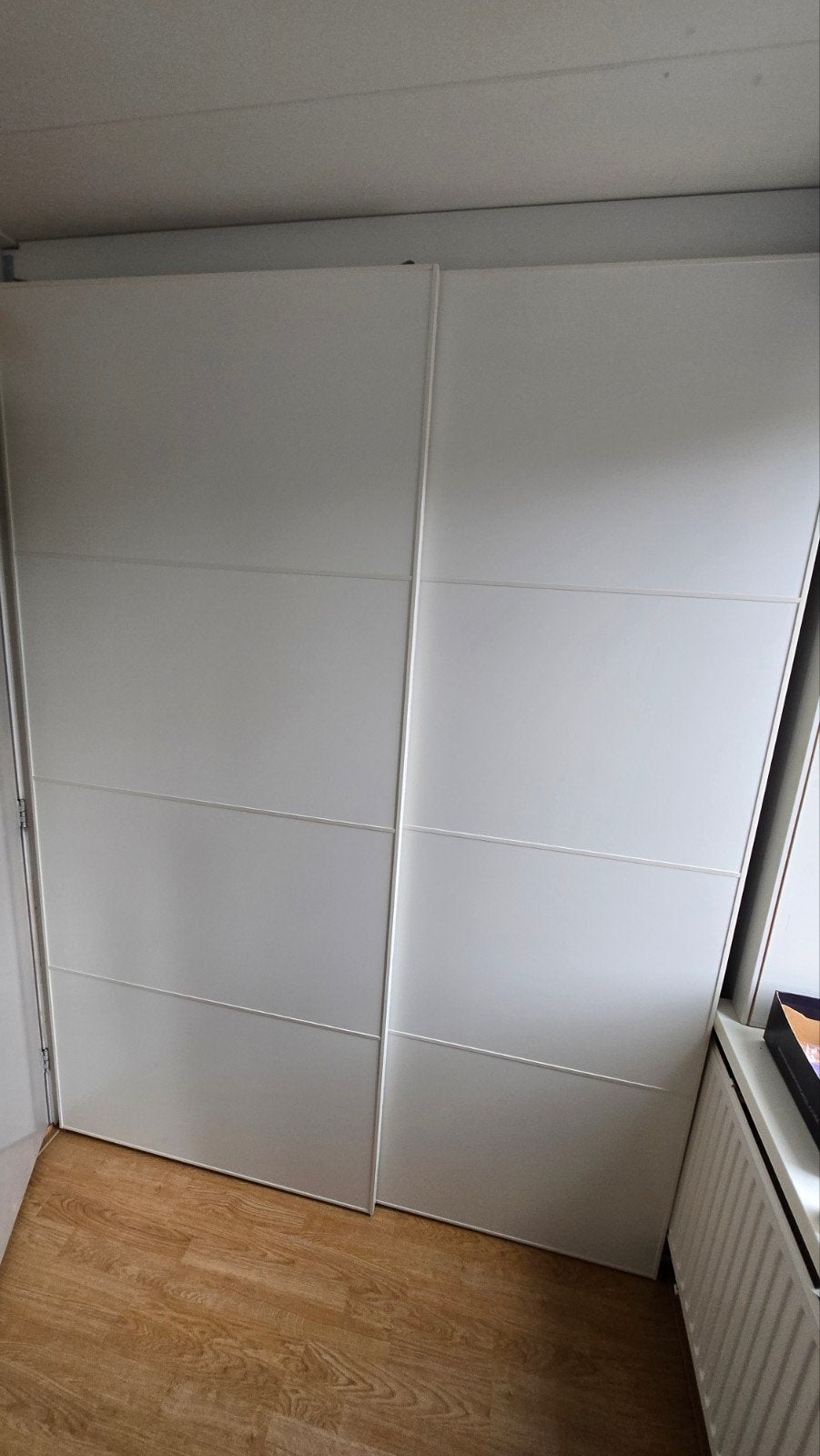Ikea schuifdeuren wit met rails, Ophalen, Met plank(en), Gebruikt, 200 cm of meer
