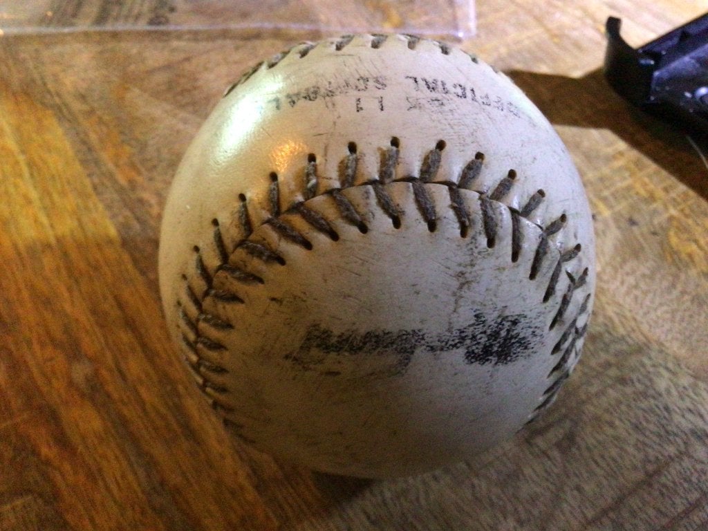 Vintage baseball plus handschoen, Ophalen of Verzenden, Gebruikt