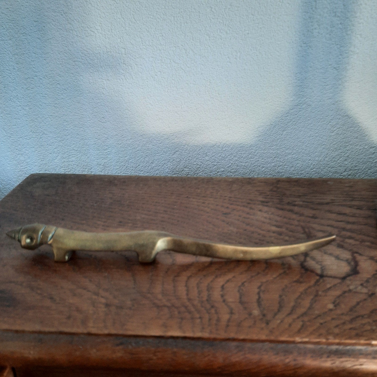 Vintage Messing Briefopener in de vorm van een teckel., Ophalen of Verzenden