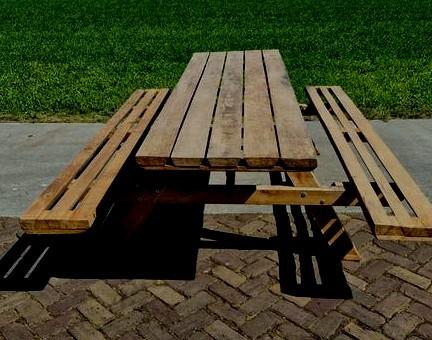 Robuuste ronde picknicktafel van hout, Ophalen of Verzenden, Gebruikt, Rond, Hout