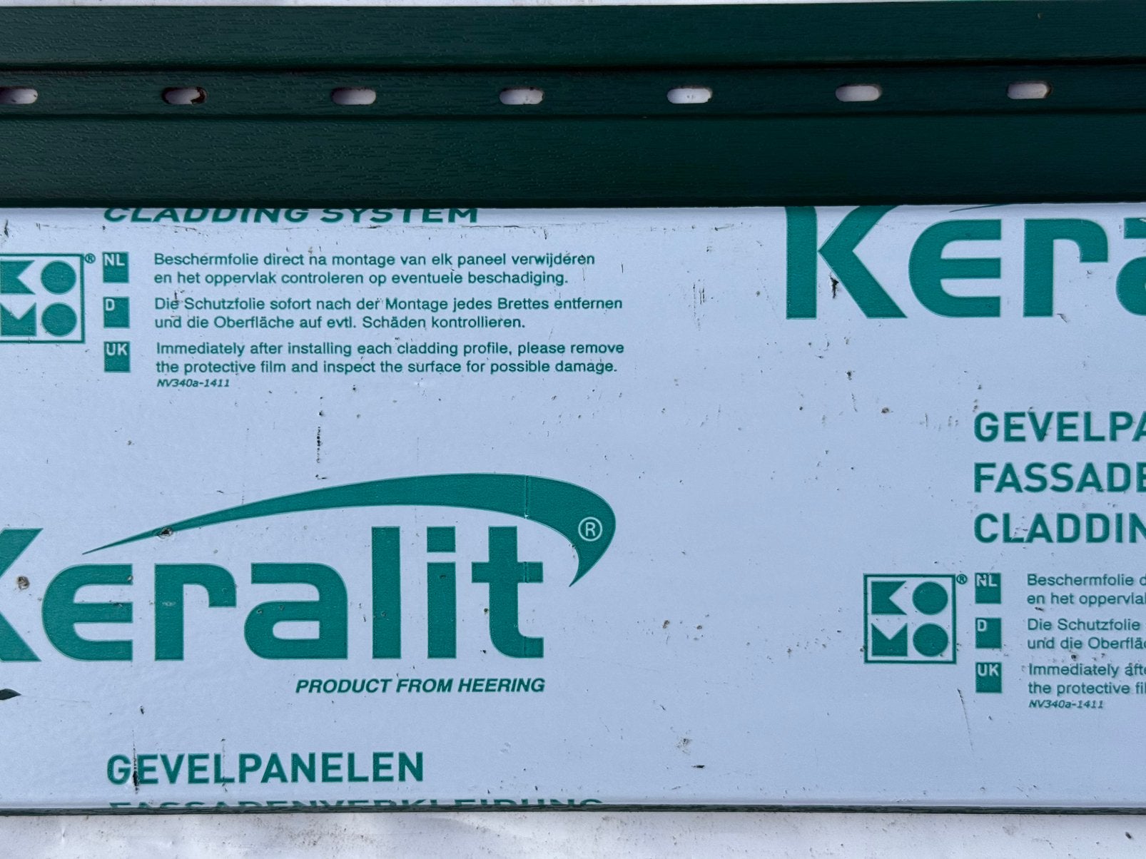1x 6m Keralit Sponningdeel 143 - Mosgroen (RAL6005), Doe-het-zelf en Verbouw, Ophalen, Zo goed als nieuw, Overige materialen, Minder dan 20 mm
