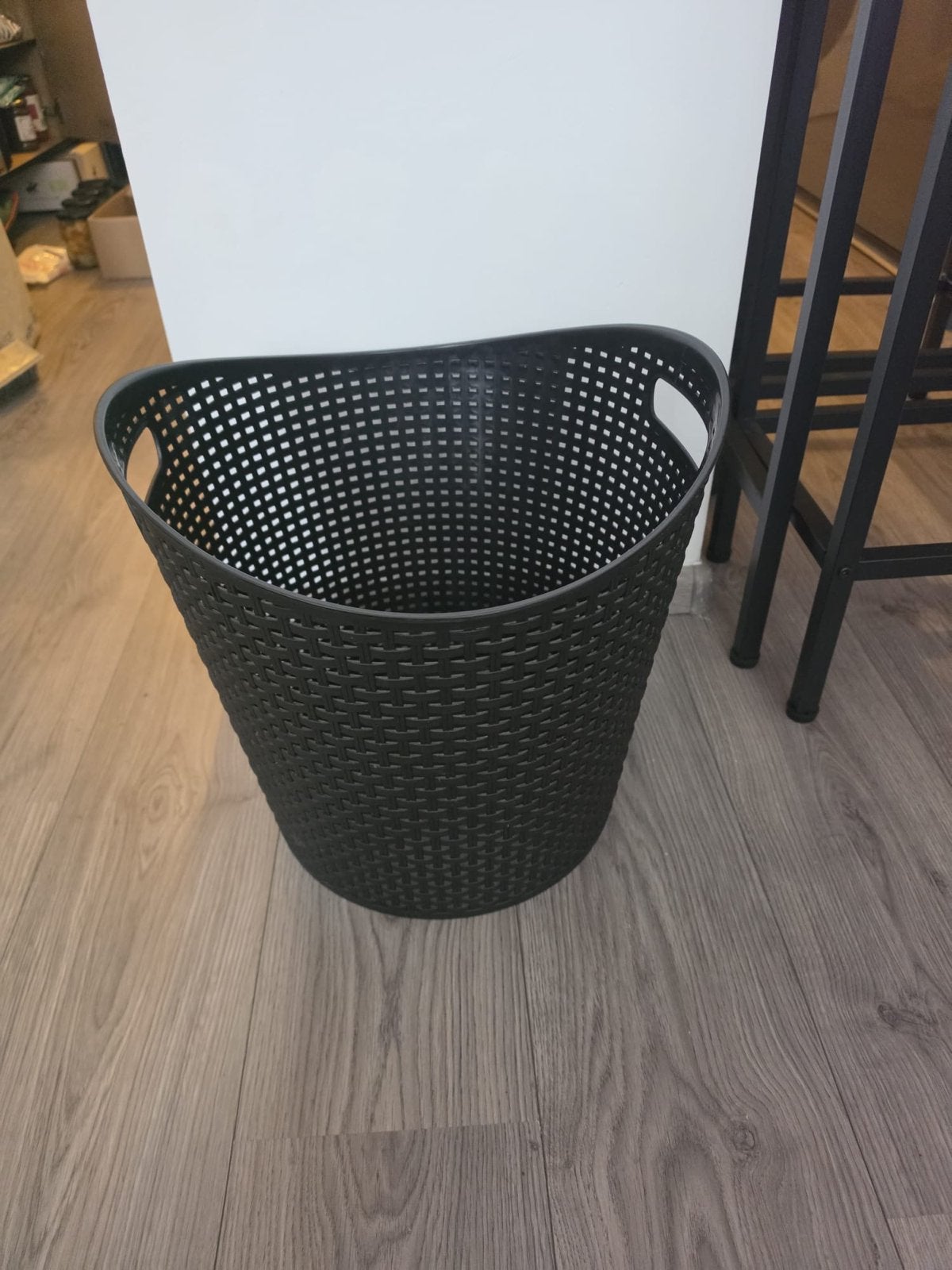 Donkergrijze wasmand van 100% gerecycled plastic, 27L, Ophalen, Zo goed als nieuw