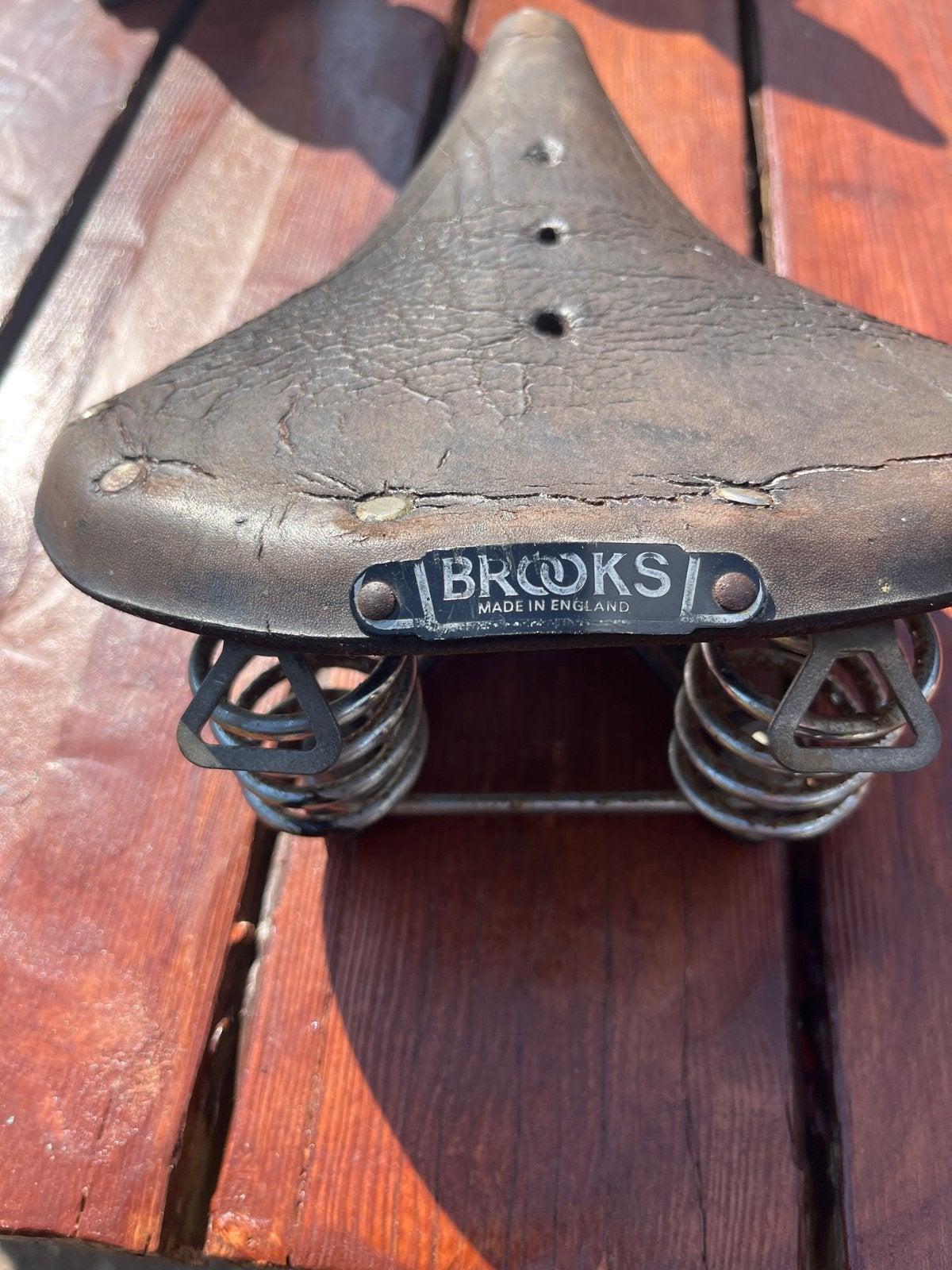 Brooks Leren Fietszadel met Veren - Vintage Stijl, Ophalen, Gebruikt, Leer, Zadel