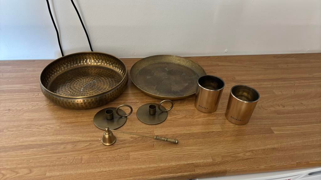 Diverse goud/koper kleurige accesoires, Huis en Inrichting, Woonaccessoires | Overige, Boho, Ophalen of Verzenden, Zo goed als nieuw