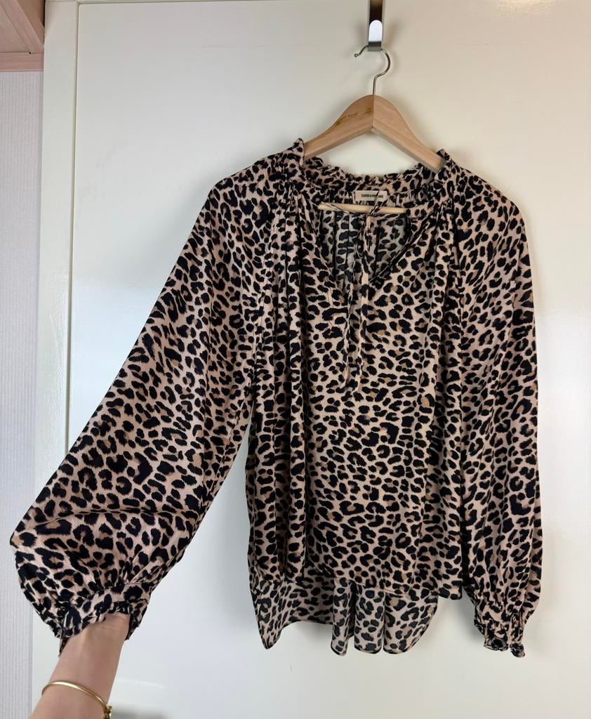 Zadig & Voltaire Leopard Print Blouse Tuniek Boho Shirt XS, Kleding | Dames, Blouses en Tunieken, Zo goed als nieuw, Maat 34 (XS) of kleiner