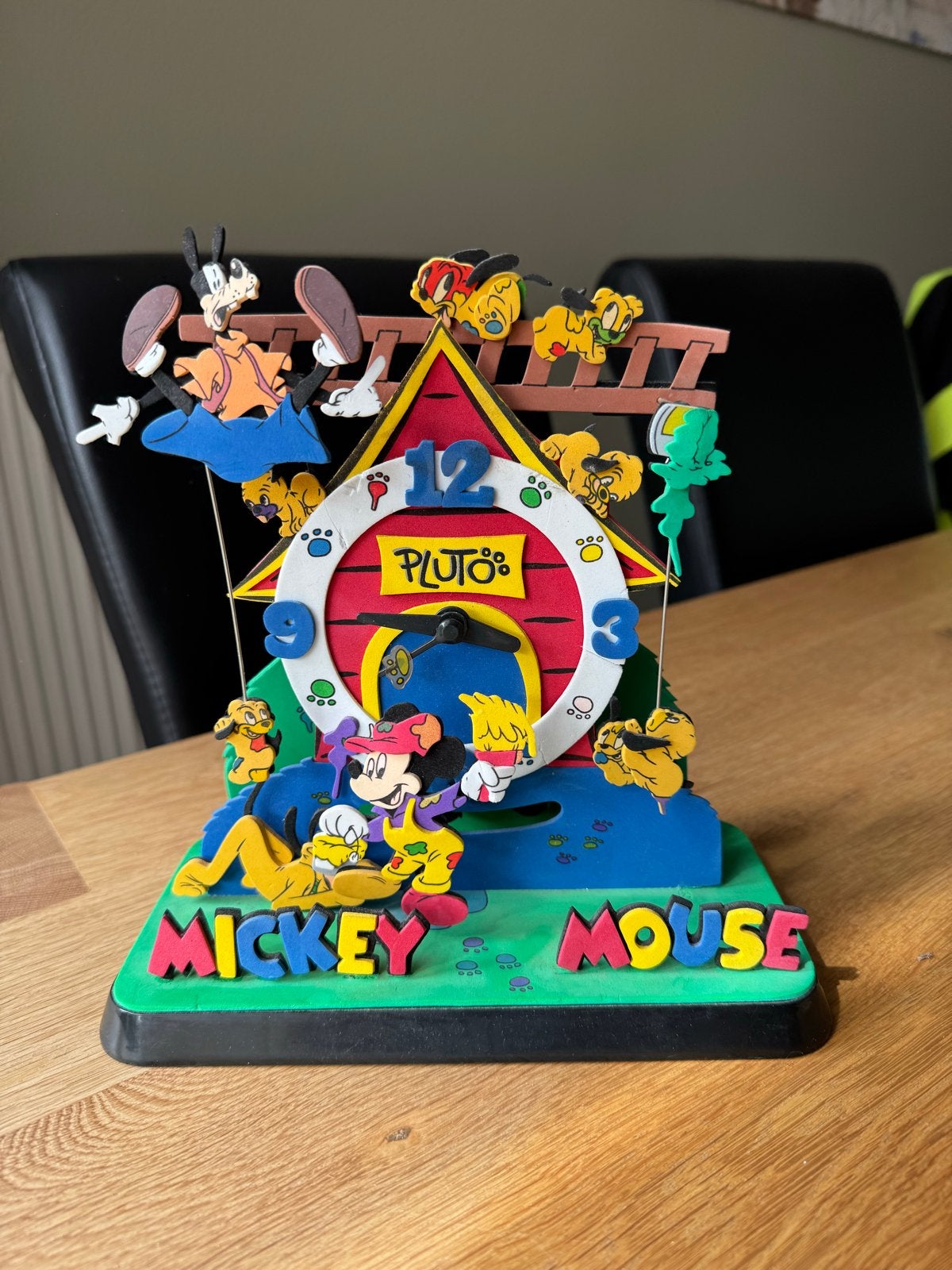 Vintage Mickey Mouse & Pluto Koekoeksklok - Disney, Ophalen of Verzenden, Mickey Mouse, Zo goed als nieuw, Overige typen