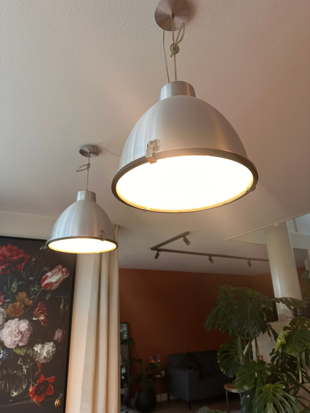 Set van industriele hanglampen, Ophalen, Zo goed als nieuw, Minder dan 50 cm