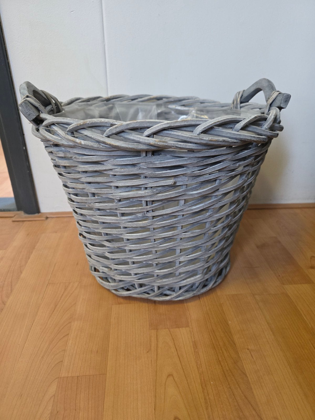 Grote rieten mand, grijs, Ø 43 cm, H 35 cm, Ophalen, Gebruikt, Mand, Gevlochten