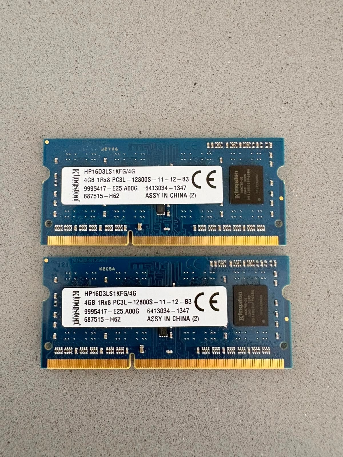Kingston 2x4GB DDR3L 12800S RAM voor laptop, Computers en Software, RAM geheugen, Ophalen, 8 GB, DDR3, Zo goed als nieuw