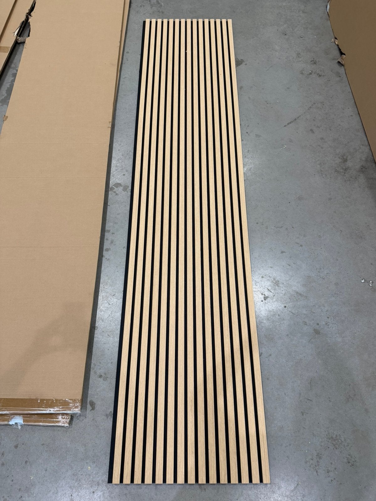 Restpartij akoestisch wandpaneel licht eiken zwart vilt, Ophalen, Zo goed als nieuw, 200 cm of meer, 150 tot 200 cm