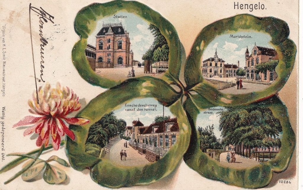 Hengelo, Station, Klaver vier., Verzamelen, Verzenden, Voor 1920, Gelopen, Overijssel