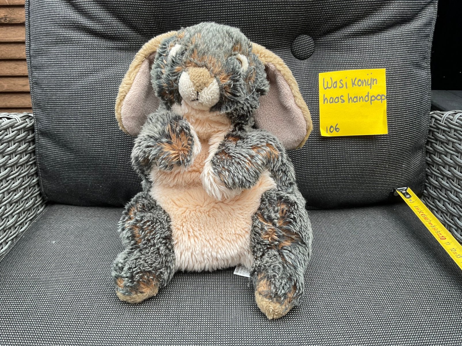 Zgan, WASI konijn Bianca Zettner handpop pluche knuffel, Ophalen, Zo goed als nieuw, Konijn