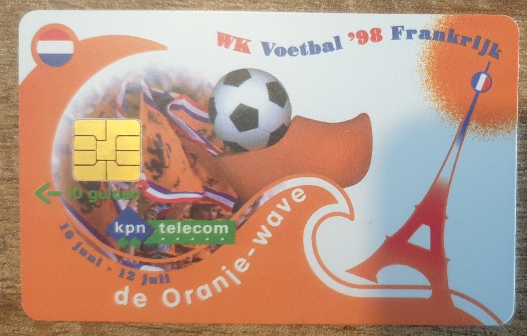 Telefoonkaart WK voetbal Frankrijk 1998, gebruikt., Verzamelen, Ophalen of Verzenden, Nederland