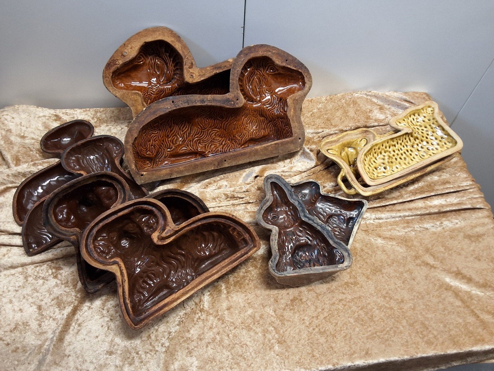 Diverse bakvormen: Paaslam, konijn - / brocante, antiek, Ophalen of Verzenden