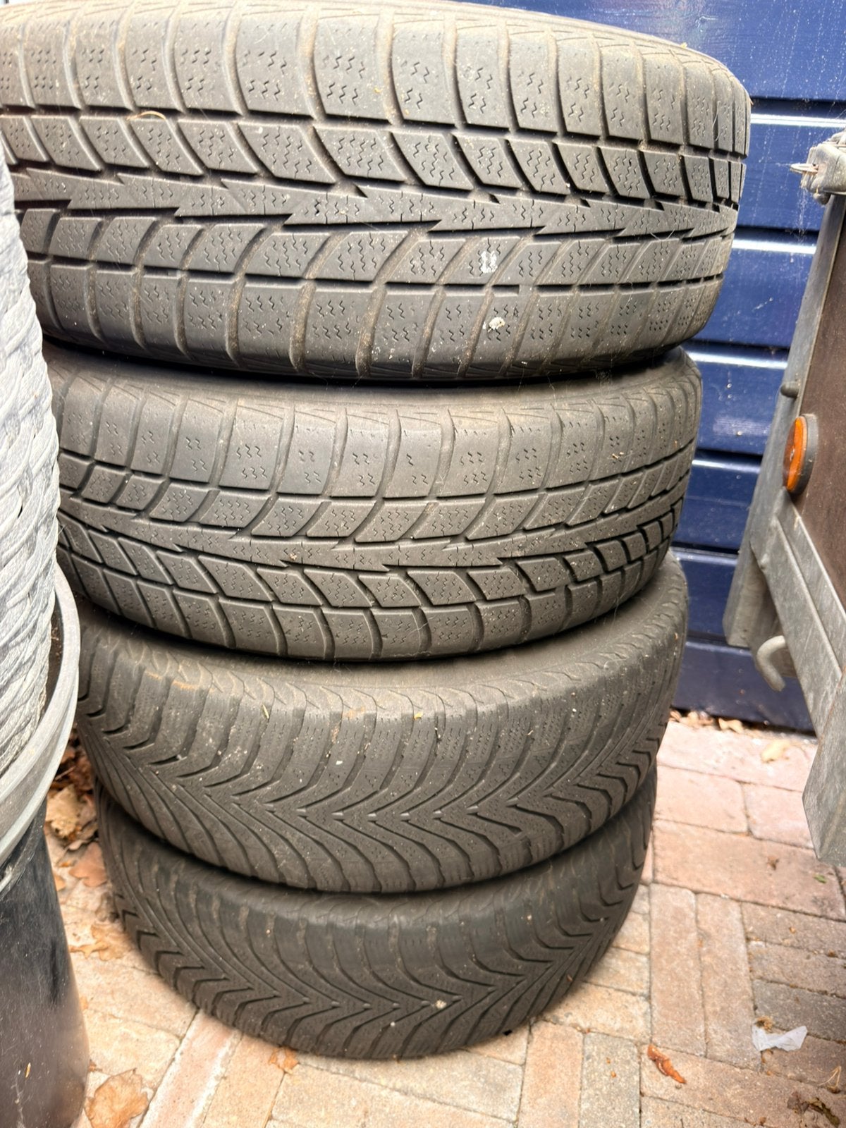 4x stalen velgen met winterbanden 15 inch, Auto diversen, Ophalen, Gebruikt