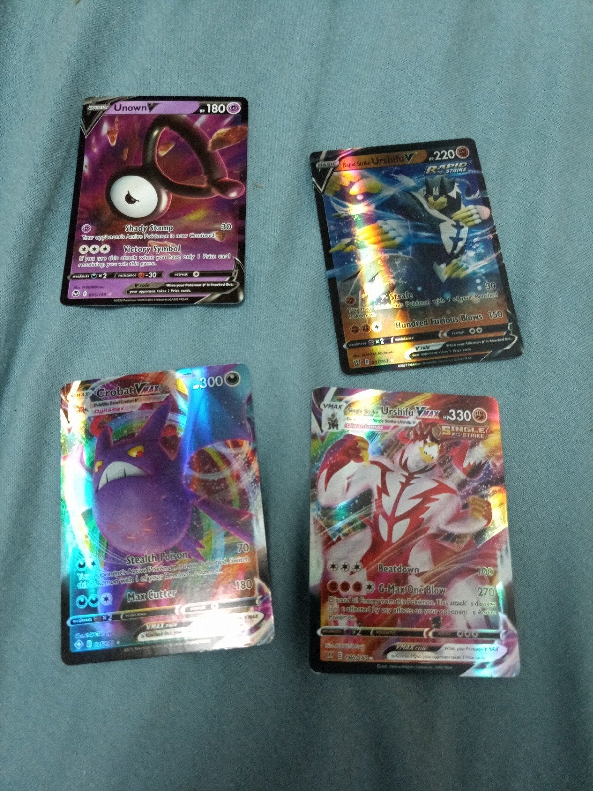 Pokémon Kaarten: Unown V, Urshifu V, crobat VMAX, Urshifu VM, Hobby en Vrije tijd, Verzamelkaartspellen | Pokémon, Ophalen of Verzenden