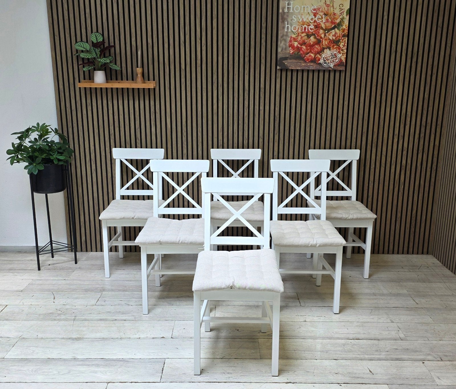 ‼️6x mooie Jysk EJBY/Ingolf stoelen‼️, Ophalen, Wit, Zo goed als nieuw, Vijf, Zes of meer stoelen