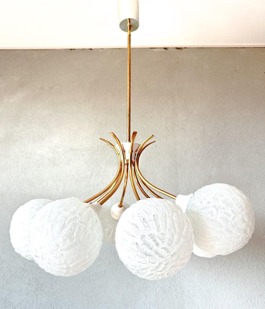 Vintage snowball spoetnik lamp, Niet ingevuld, Gebruikt, Mid century modern, Niet ingevuld