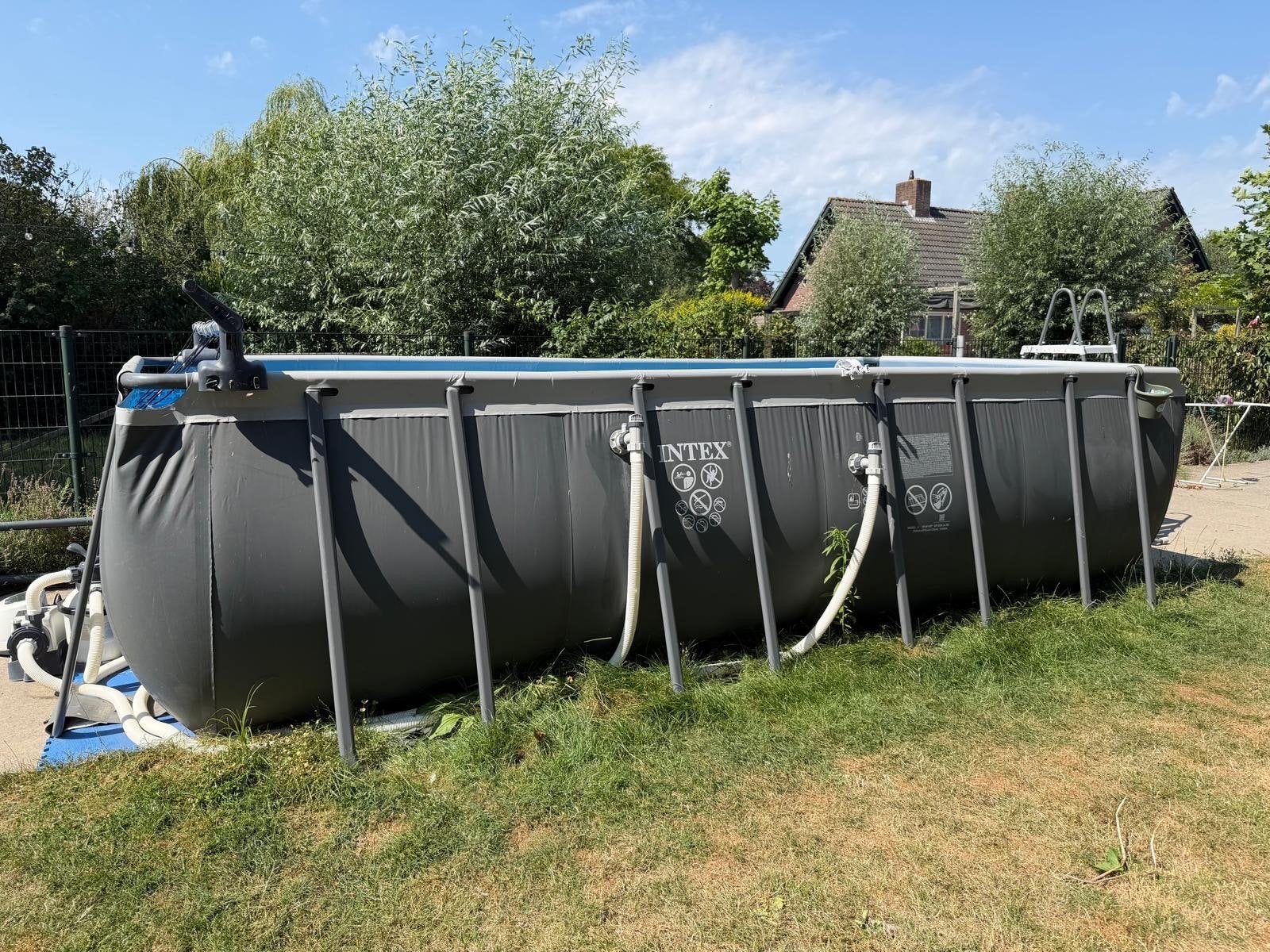 Intex Opzetzwembad met warmtepomp en accessoires, Tuin en Terras, Zwembaden, 200 tot 300 cm, Zo goed als nieuw, Rechthoekig, Ophalen
