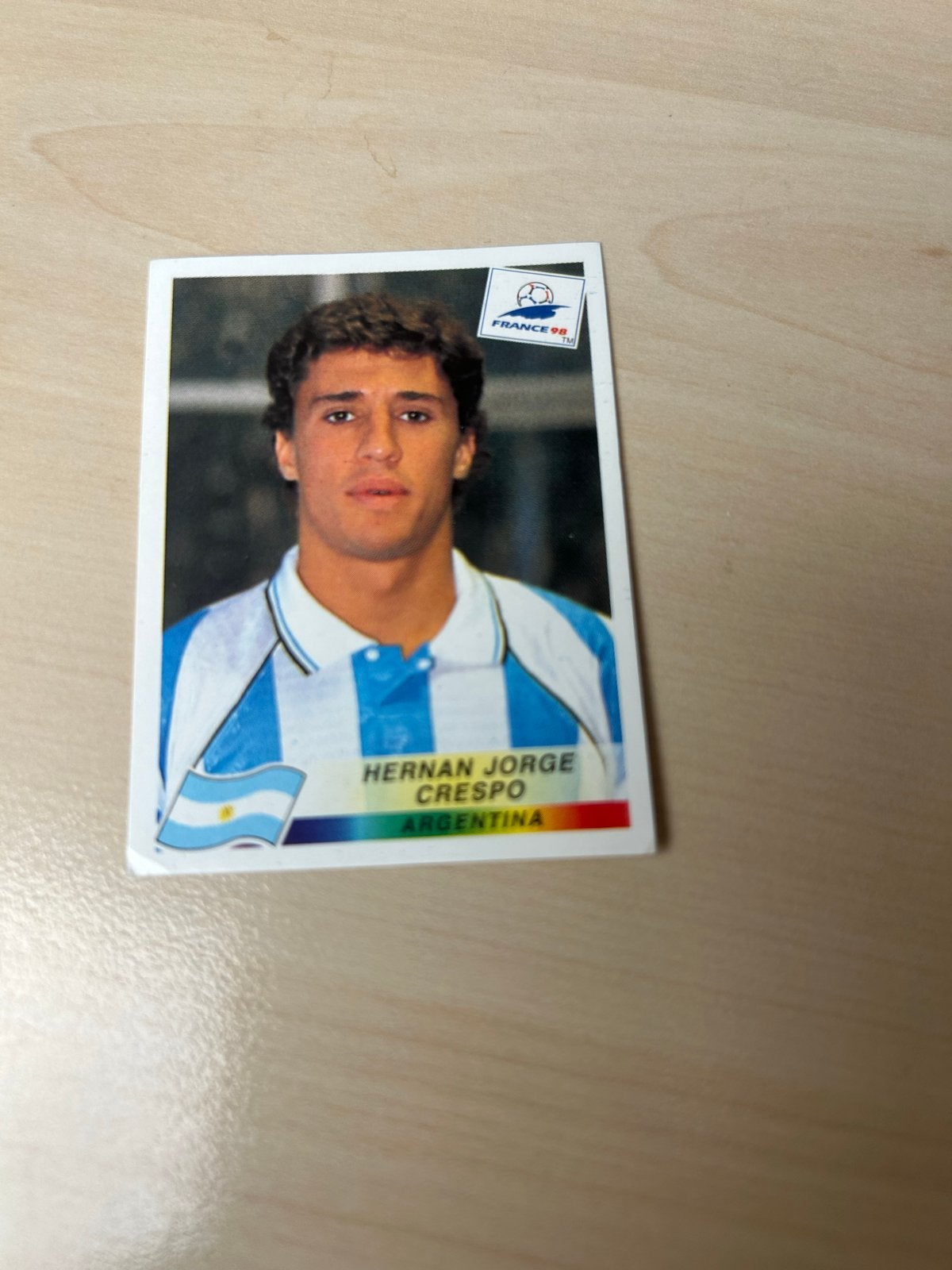 Hernan Crespo Panini France 98 Voetbalplaatje, Ophalen of Verzenden, Zo goed als nieuw, Buitenlandse clubs, Spelerskaart