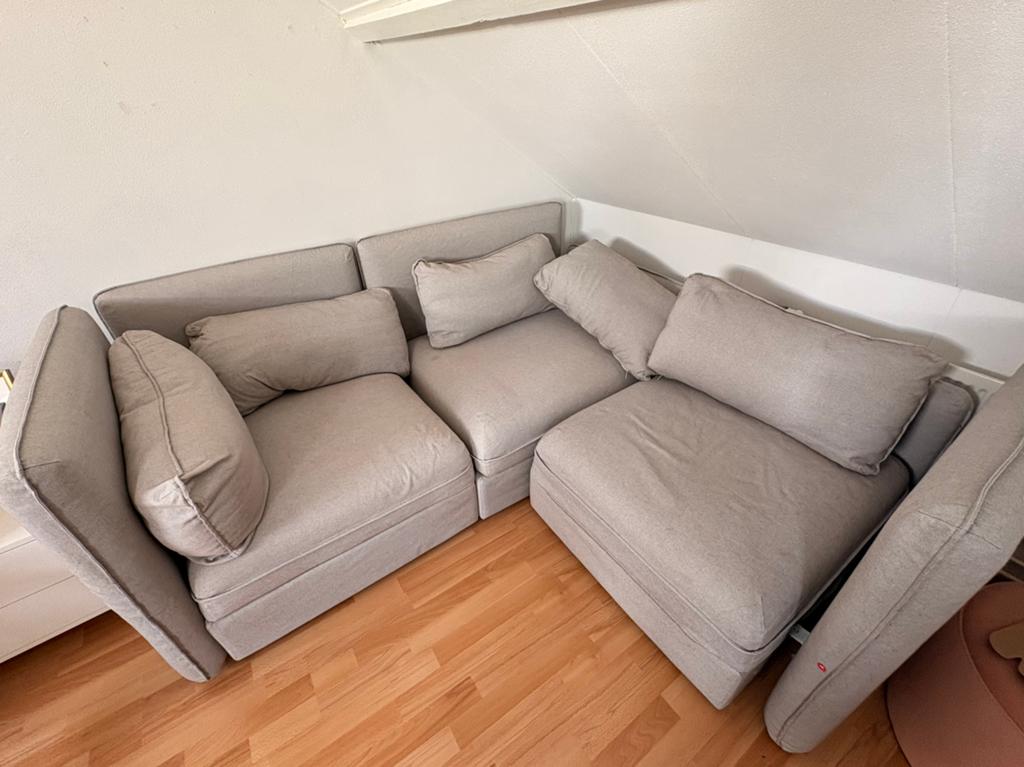 IKEA Vallentuna lichtgrijze modulaire bank met opbergruimte, Ophalen, IKEA Vallentuna, Zo goed als nieuw, Stof