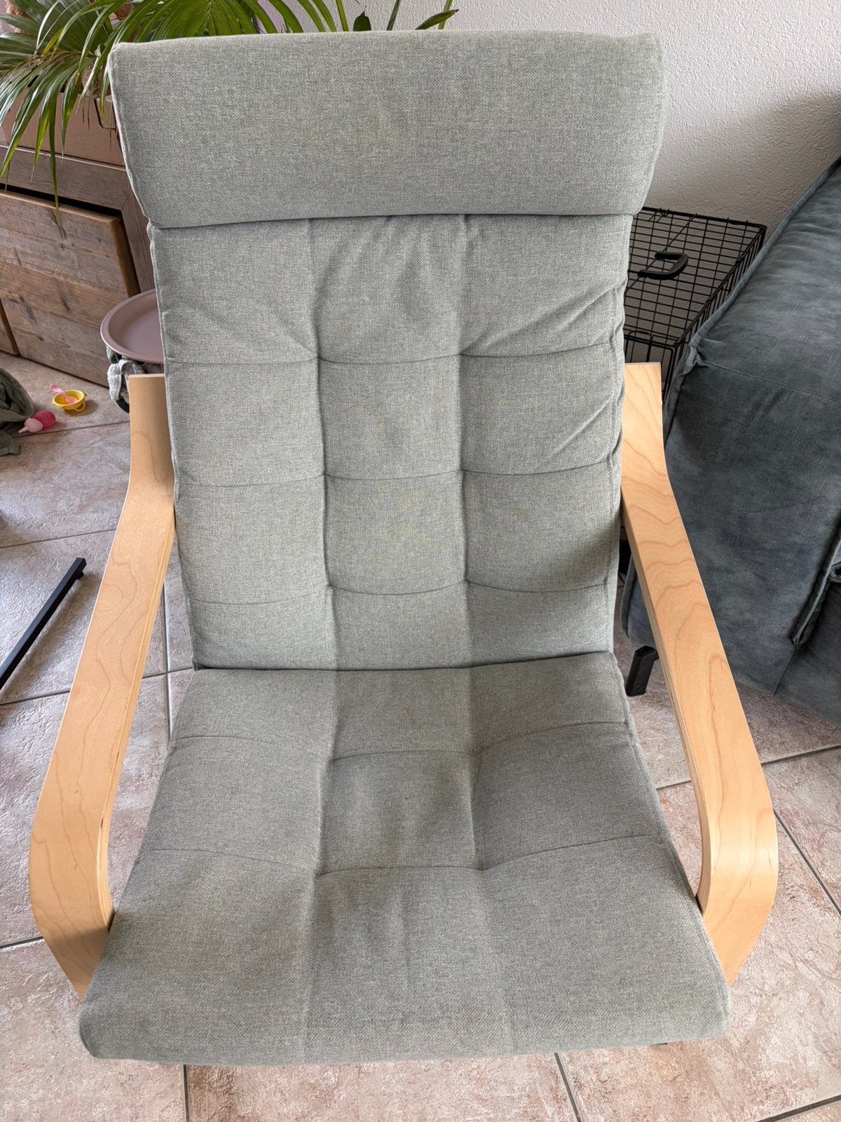 IKEA POÄNG fauteuil met voetbankje., Ophalen, Zo goed als nieuw