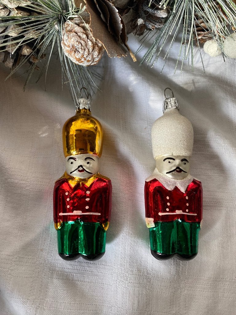 Vintage kerstballen soldaatjes glas (23), Gebruikt, Onbekend, Ophalen of Verzenden, Onbekend