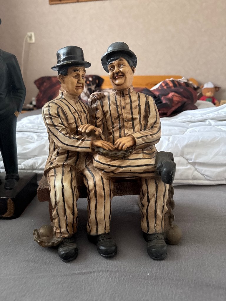 Beeldjes Laurel & Hardy - Set van 2, Ophalen of Verzenden, Zo goed als nieuw, Mens