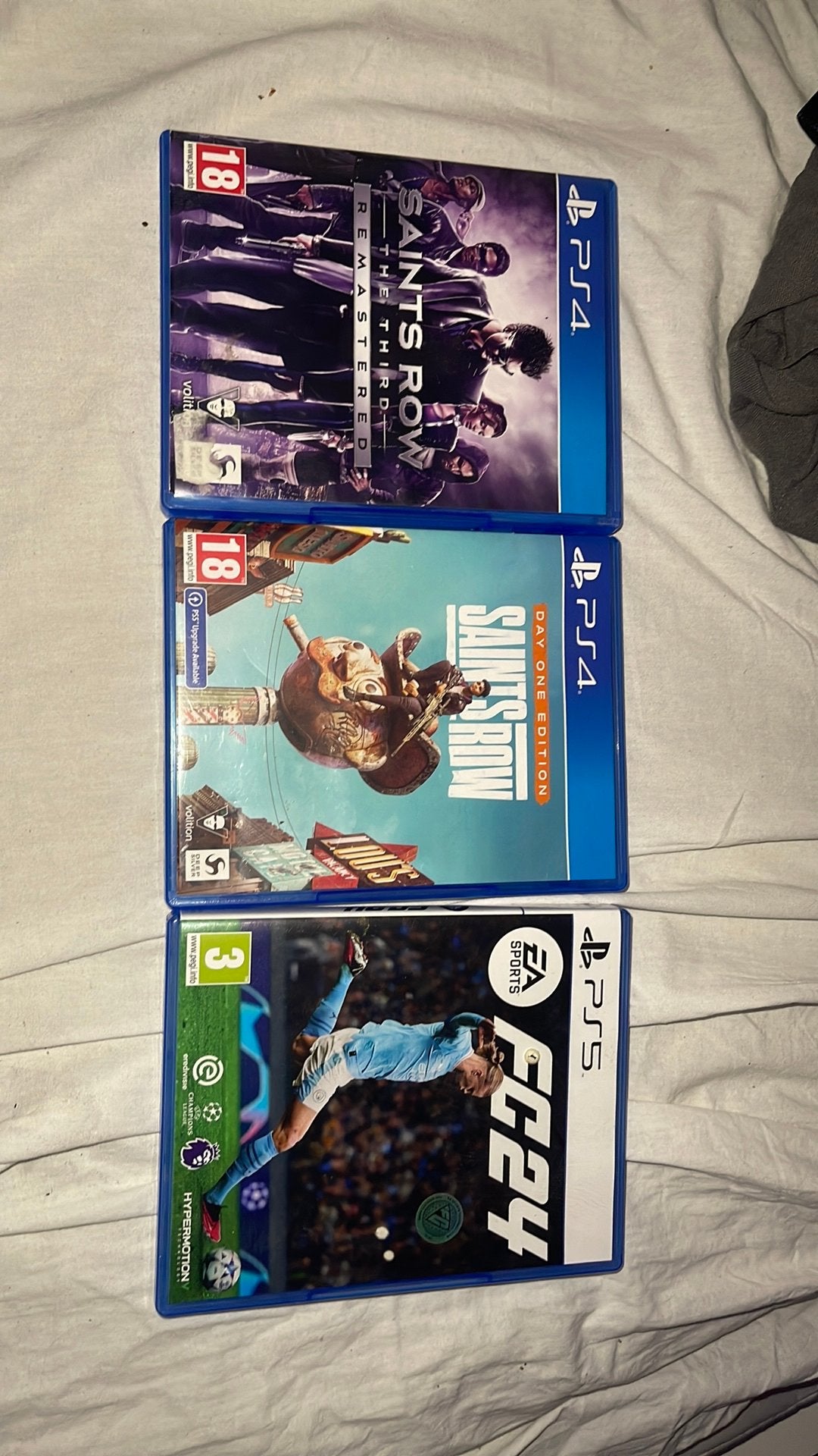 3x PlayStation games PS4 PS5 – Saints Row + FC 24, Vanaf 18 jaar, 1 speler, Zo goed als nieuw, Ophalen