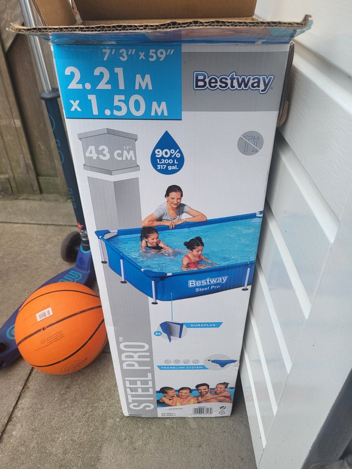 Bestway zwembad 2.21m x 1.50m, Ophalen, Minder dan 80 cm, Opzetzwembad, Rechthoekig