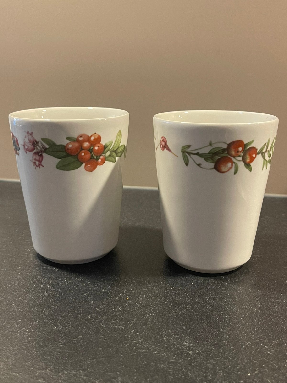 2 bekers Marjolein Bastin Maekin Wedgwood Bosvruchten ZGAN., Zo goed als nieuw, Wedgwood, Porselein, Mok