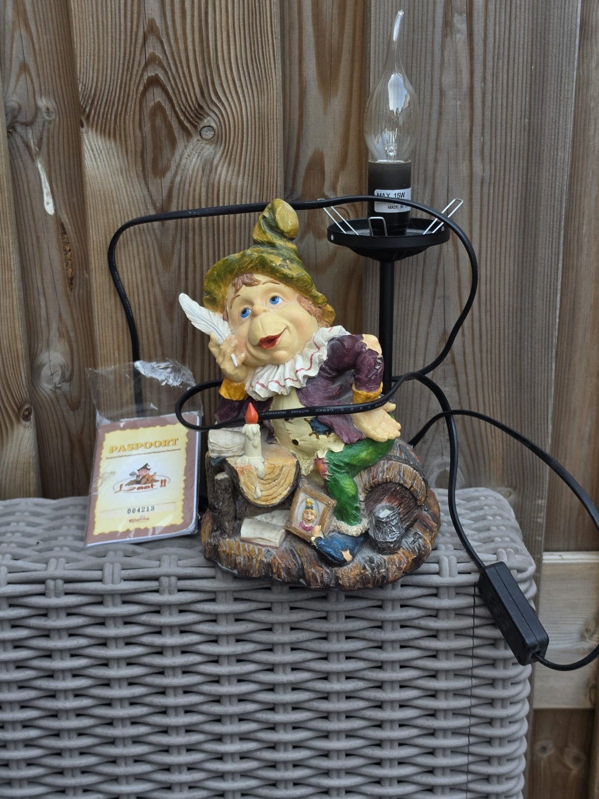 Laaflampje met Paspoort - Uniek decoratiestuk, Verzamelen, Efteling, Ophalen of Verzenden, Beeldje of Poppetje