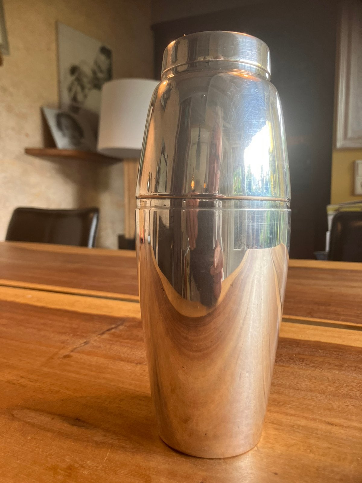 Verzilverde cocktail shaker, Ophalen of Verzenden, Zo goed als nieuw, Metaal, 20 cm