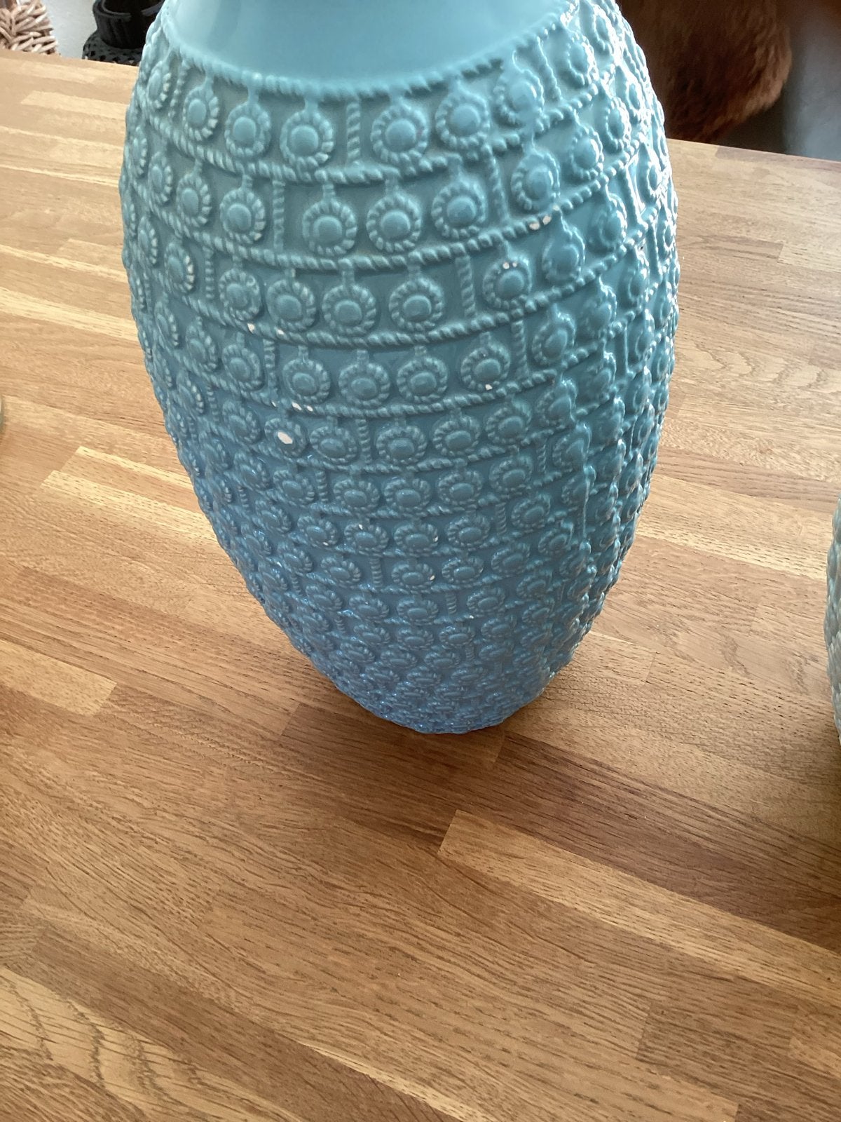 Set van 2 decoratieve vazen: lichtblauw en wit, Ophalen of Verzenden