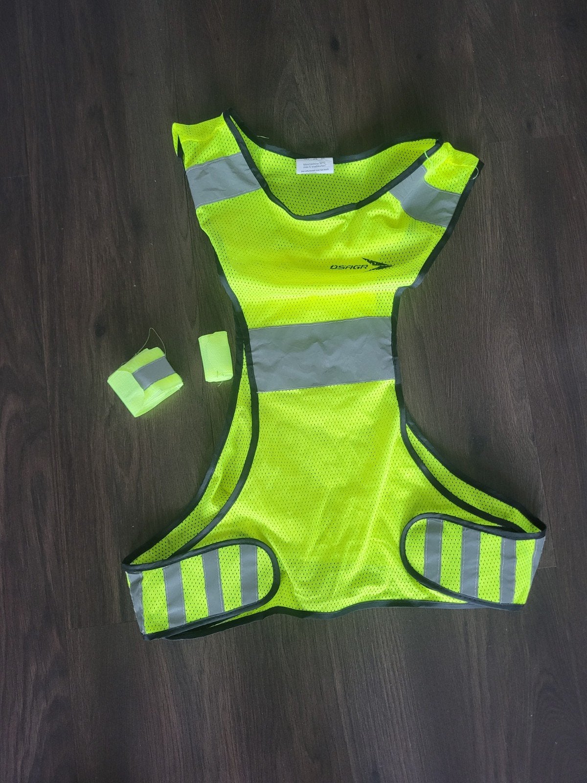 Reflecterend hardloop hesje en 2 bandjes, Ophalen of Verzenden, Zo goed als nieuw, Zwart, Hardlopen of Fietsen