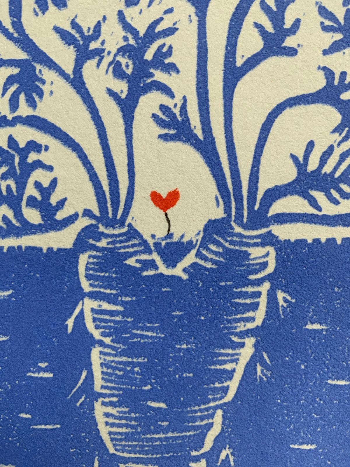 'The Root of Love'  - originele lino A5, Ophalen of Verzenden, Overige typen, Gemengde techniek, Gesigneerd