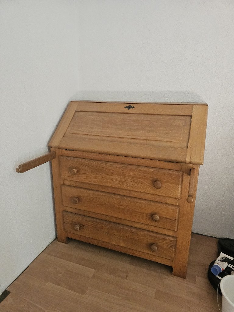 Secretaire massief eiken, Huis en Inrichting, Ophalen, Gebruikt